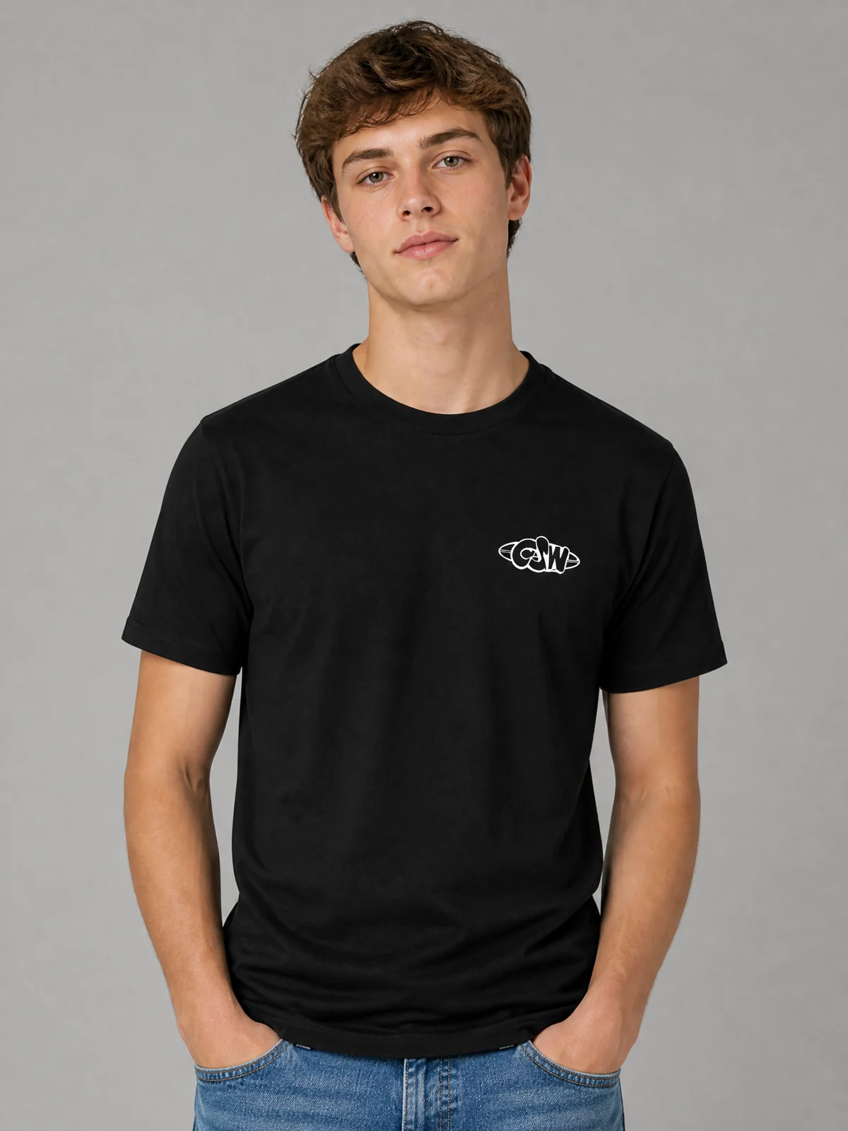 Remera CSW manga corta negra, versión varón